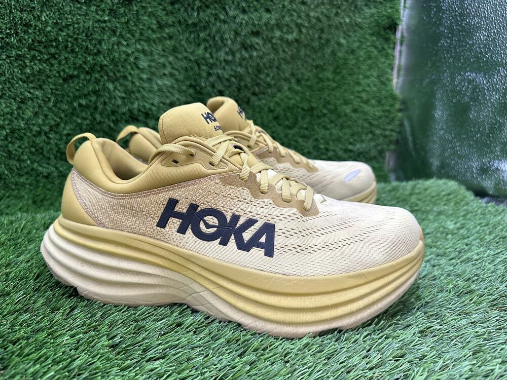Hoka One One Bondi 8 1123202-GLCR Athletic Sneaker Men's 9.5D Gold Mesh Running